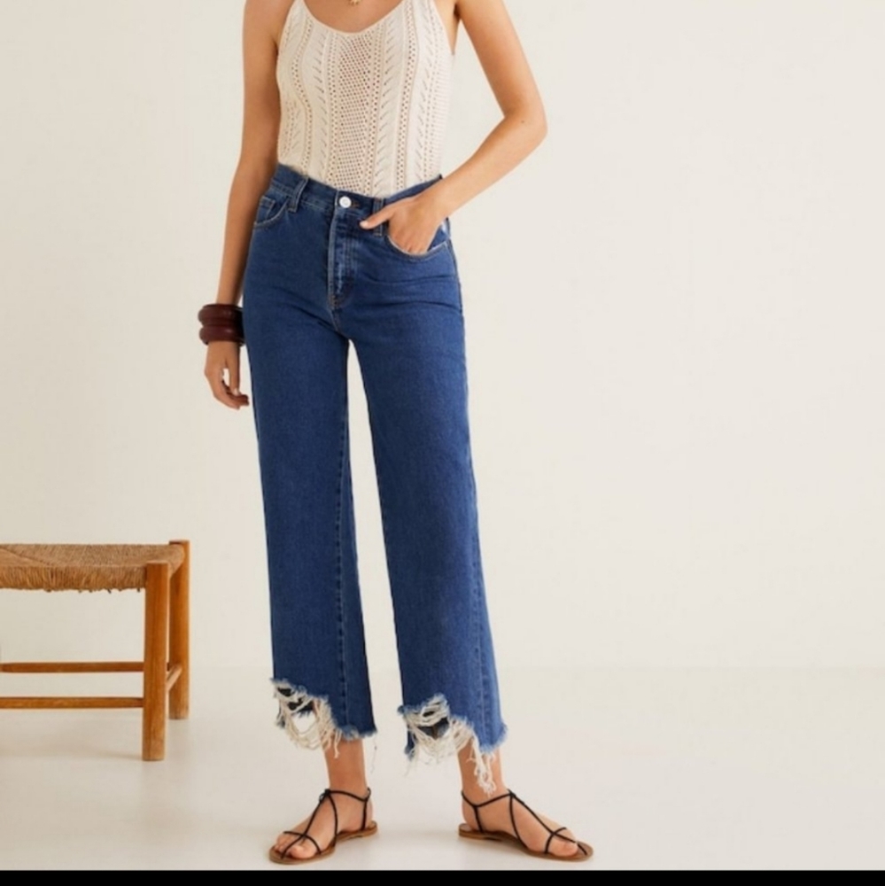 Mango MNG Relaxed Straight Fit Jeans.